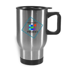 Kubek Termiczny z Uchem 450ml – kolor Stal szczotkowana