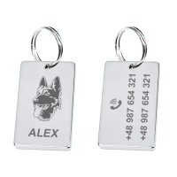 Agresówka -Grawer adresowy 40 x 25 mm stal nierdzewna dla Psa -KOD QR 