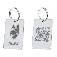 Agresówka -Grawer adresowy 40 x 25 mm stal nierdzewna dla Psa -KOD QR 